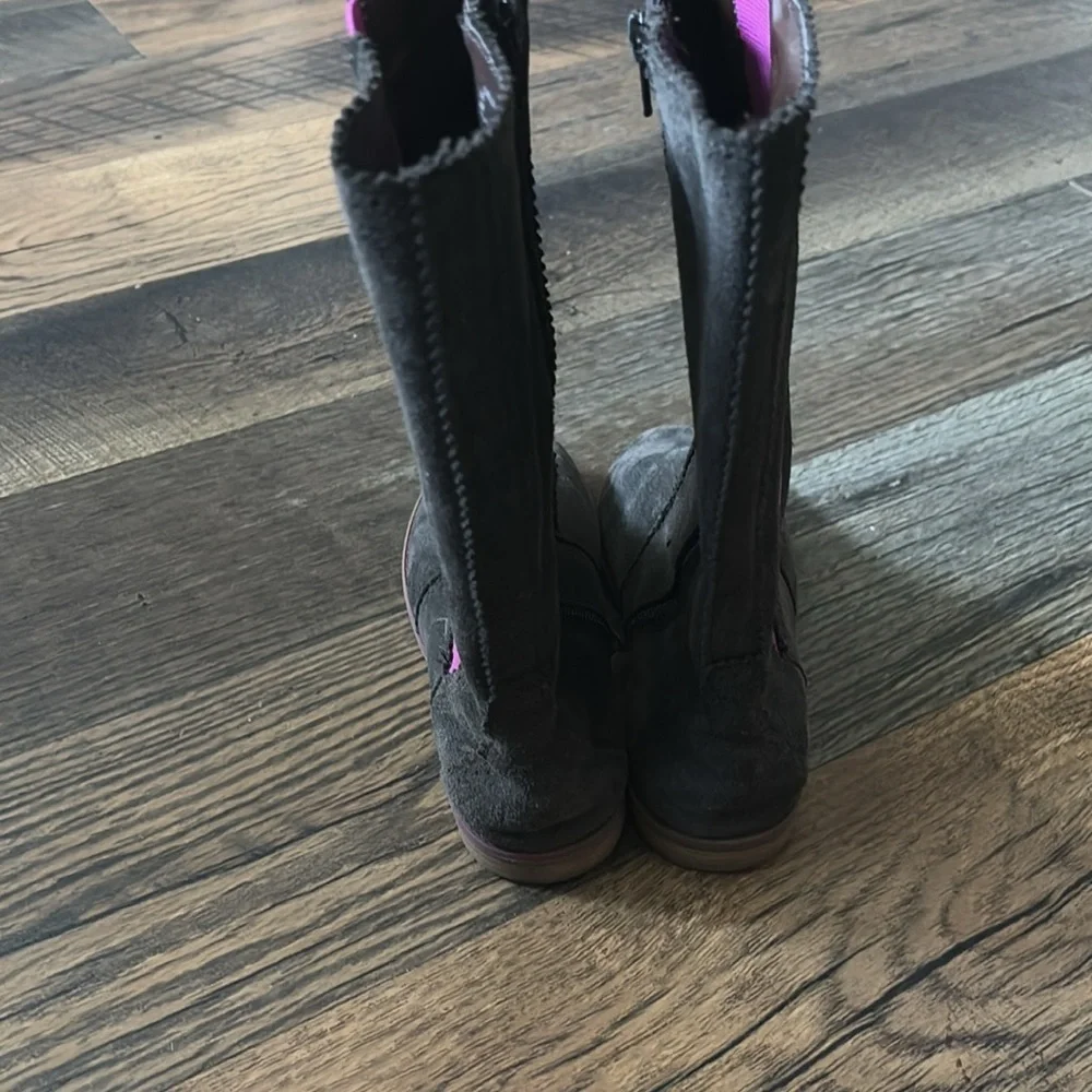 Sperry Top-Sider Suede Chelsea Tall Boot Brown Pink Girls Size 4